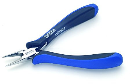 Spitzzange 130mm - schmitz 4217HS22 - gerade, kurze Greif-Backen - Ultrafeine Präzisionsspitzen - ESD/EGB sicher Ableitend/Dissipative - Hightech Werkzeug für den Profi - Made in Germany - Solingen