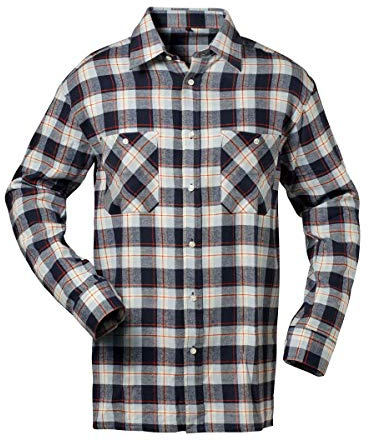 CRAFTLAND Flanellhemd Webflanell Extralang- Gr. XXL, Marine/Hellblau/Rot