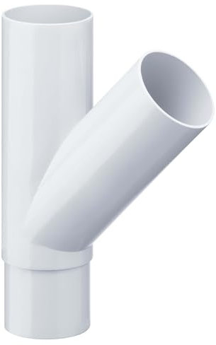 INEFA Tubo di derivazione a 45 gradi Plastica, diramazione tubi, accessori per grondaie per casette da giardino 50/50mm bianco
