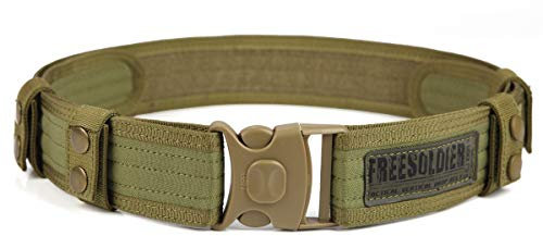 FREE SOLDIER Taktischer Gürtel Herren Schwerlast MOLLE Taillengürtel Schnelle Veröffentlichung Militär Gürtel für Männer Nylon Sicherheitsgurt für Airsoft, Aktivitäten im Freien, Arbeit(Schlammfarbe)