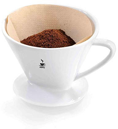 GEFU Kaffeefilter Porzellan SANDRO – Wiederverwendbarer Kaffeefilterhalter aus Porzellan Größe 101- Kaffee Filteraufsatz für 2-4 Tassen