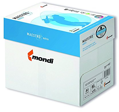2500 Blatt Mondi Maestro EXTRA Kopierpapier 80g/m² DIN-A4 hochweiß TrioTec Technologie