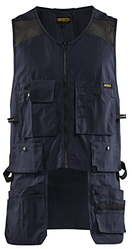 BLAKLADER Men's RipStop Kangaroo Mesh Work Vest with Utility Pockets, Navy Blue, XX-Large