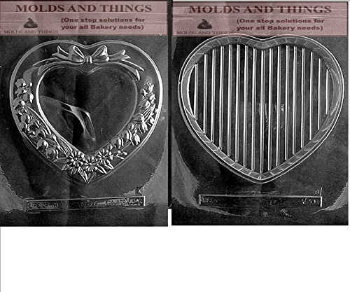 Ex-Large- Pretty Heart Pour Box Chocolate Candy Mold with © molding Instructions