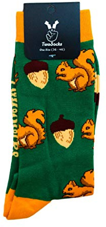 TwoSocks Calcetines divertidos | Hombre & Hombre | Divertidos Halloween & Ardilla Medias como regalo | Algodón | Talla única
