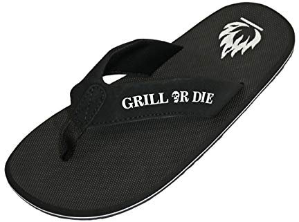 GRILL OR DIE Sandali unisex, Nero , 44 EU