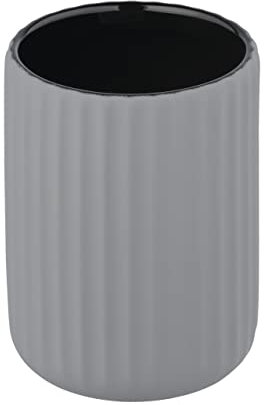 Wenko Bicchiere porta spazzolini Belluno, Ceramica, Grigio/Nero