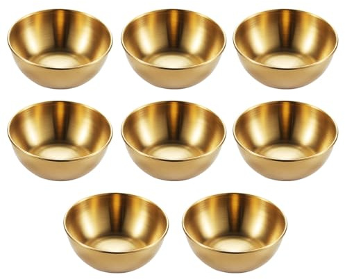 Cabilock Edelstahl Gewürzschalen Set 8 Stück Runde Saucenschälchen 3.15X0.98 Zoll Mini Dip Schalen Für Sojasauce Senf Snacks Und Beilagen Im Haushalt Und Restaurant