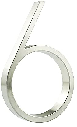 HASWARE Targa Con Numero Civico Galleggiante: 5 Pollici (12cm) Moderna Segnaletica Per Porte, Perfetta Per I Numeri Dell'Indirizzo Di Casa (6, Argento)