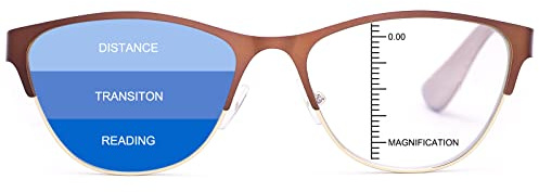 MIRYEA Gafas de lectura multifoco progresivas Bloqueo de luz azul Lectores de hombres y mujeres con bisagra de resorte