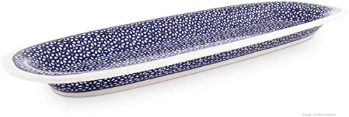 Original Bunzlauer Keramik Servierplatte, 44,4x15,1x3,0 cm, Dekor 120