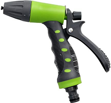 Mivos Pistola a Spruzzo da Giardino per Tubo da Giardino 1/2 - Soffione da Aqua ad Alta Pressione in Plastica ABS - Ugello a Spruzzo per Irrigazione e Pulizia - Comoda Impugnatura in Gomma