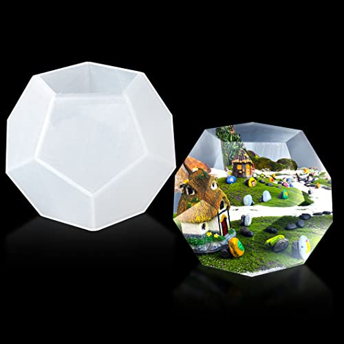 Rolin Roly Harzform Silikon Polyeder Silikonformen Epoxidharz Fünfeck Geometrie Kristall Epoxidform Edelstein Schmuckformen für Heimdekoration Handgemachtes DIY Handwerk