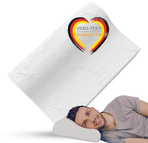 KoKoTex® Nackenstützkissen Ortho Medium – Orthopädisches Memory Foam Kopfkissen 60x40x11/8 cm | Ergonomisches Schlafkissen im Aktionsset – 2 kaufen, 3. gratis – Cervical Pillow gegen Nackenschmerzen