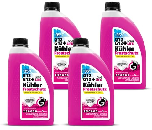 Gamix Kühlerfrostschutz G12/G12+ – Gebrauchsfertige Kühlflüssigkeit Auto – Frostschutz bis -35 °C – 4 L – Longlife 5 Jahre