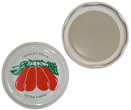 OPIROS Capsule Twist Off mm.53 Disegno Pomodori Per Barattoli In Vetro Coperchi Per Vasi Conserve Pomodoro Passate Casalinghe (100)