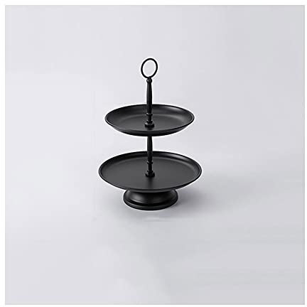Kuchenständer ServierStänder Dessert-Display-Stand-Schmiedeeisen-Kuchen-Tablett Mode schwarz Zwei-Tier-Kuchen-Stand-Hochzeit Requisitendekoration-Geburtstags-Party-Layout Tortenständer ( Size : B )