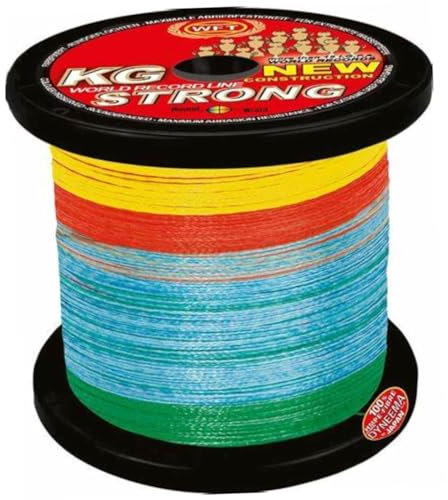WFT 0,64mm 109kg Strong Multicolor - 1000m geflochtene Angelschnur, Geflechtschnur, Meeresschnur
