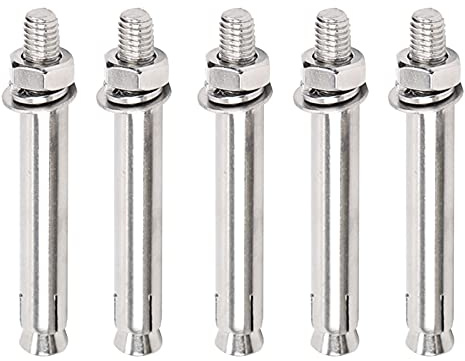 PHasz Pernos De Expansión De Acero Inoxidable De 5 Piezas, M14 × 80 Mm-M14 × 120 Mm Tuerca Hexagonal Perno De Anclaje De Manga De Expansión Anclajes De Fijación Resistentes,M14×120mm