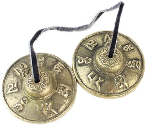 GNHG Zimbel, Chinesische Deko, Tibetische Tingsha Zimbeln Glocken Buddhistische Meditation Yoga Glocke geprägte Manjira Spirituelle Geschenke
