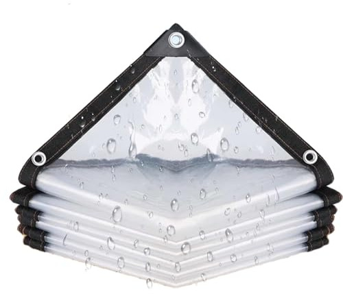CINVSERW 5x6m Bâche Étanche Transparente avec Œillets, Bâche Imperméable pour Poulailler, Bache Transparentes Exterieur Plastique, Bâches De Protection Résistante À La Poussière Et À La Pluie