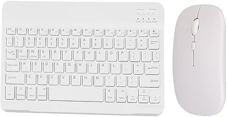 Goshyda Ensemble Clavier et Souris Bluetooth, Clavier et Souris Portables sans Fil Rechargeables, Clavier Ultra Fin 78 Touches pour PC, Ordinateur Portable, Tablette, Téléphone Portable,