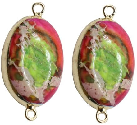 STOBOK 2stücke Jasper Mit Doppelt Hängendem Schmuckzubehör Für Ketten Armbänder Und Dekoration Rot Für Kreative Projekte Und Individuelle Designs