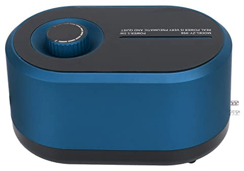 Fockety Aquarium Luftpumpe, Verstellbarer, Leiser, Leistungsstarker Aquarium Bubbler mit 2 Rückschlagventilen, Hydrokultur Sauerstoffbelüfter, Aquarium Belüfter, Belüfterpumpe für