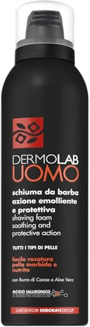 Dermolab Uomo - Schiuma da Barba, per Tutti i Tipi di Pelle, Effetto Ammorbidente e Rigenerante, Facilita la Rasatura Donando un Senso di Benessere sulla Pelle, Dermatologicamente Testato, 200 ml