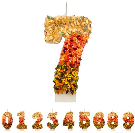 Pailletten Geburtstagskerzen 7 Zahlen, 3D Mehrfarbig 7st Geburtstagskerzen für Kuchen, handgemachte Glitter glänzend Geburtstag Kuchentopper - Perfekt für Thematische Geburtstagsfeiern