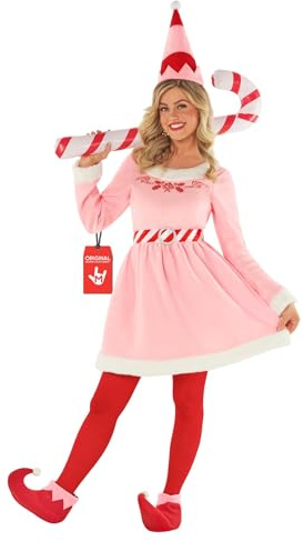 Morph Elfenkostüm Damen Rosa, Elfen Kostüm Damen, Elf Kostüm Frauen, Weihnachtself Kostum, Elfenkleid, Elfenkostüm Frauen, Weihnachtskostüm, Kostume Weihnachten