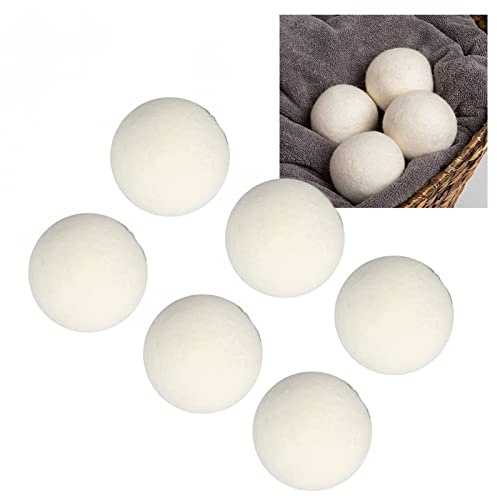 lvifloae 6 Pcs Wool Dryer Balls Pack,Wool Drying Balls High Density Adsorb Impurities Reduce Static Electricity Laundry Wool Balls Reduces Clothing Wrinkles 4cm/1.6in (4cm)