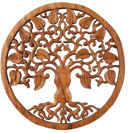 Oriental Galerie Lebensbaum Wandbild Wanddeko Mandala Zeichen Wandrelief Symbol Mythologie Deko Holz 40 cm