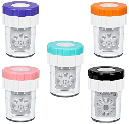 Didiseaon 5pcs Practical Manual Lens Cleaning Case for Contacts Lens Made of Sturdy Ps Material Portable and Easy to Use for Daily Care Random Color