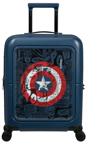 American Tourister Dashpop Disney - Spinner S, Erweiterbarer Handgepäck, 55 cm, 41/47 L, Mehrfarbig (Captain America Shield)