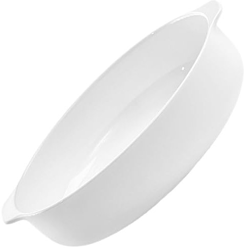 Cabilock Bandeja Para Hornear Blanca De Cerámica Para Asar y Servir Resistente y Duradera Para Fiestas y Regalos