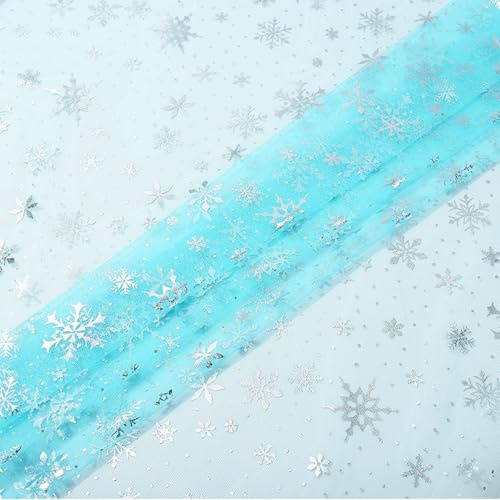 Zcbzbn 1,5 × 3 meter tylltyg, snöflingeät, organzatyg, tyllband, dekorativt tyg för bröllopsdekoration, festdekoration, möbeldekoration, diy-klänning, hantverksdekoration