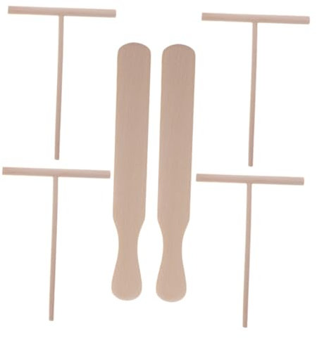 Ciieeo 2 Juegos Rastrillo De Madera para Panqueques Enrollados con Buñuelos Crujientes Herramienta para Esparcir Panqueques Espátula Plancha Dispensador De Mantequilla 6 Piezas * 2