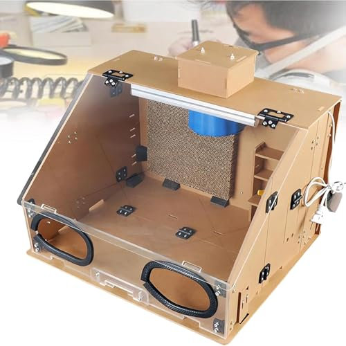 Cabine D'aérographie De Table, Cabine D'aérographie Portable 40W, Kit D'aérographie Avec Laque Et Lumières LED, Ventilateur D'évacuation Et Chauffage À Température Réglable Pour Maquette De Peinture