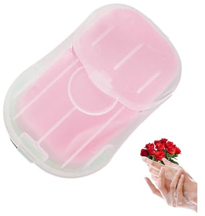 50PCS Portable Soap Sheets, Disposal Mini Thin Hand Wash with PP Case, Scented Hand Washing Paper Soap for Convenient Outdoor