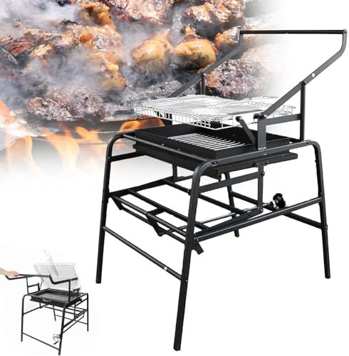 Parrillas de carbón giratorias de 360°, parrilla de carbón portátil para exteriores, parrilla de barbacoa giratoria de acero inoxidable, para acampar, barbacoas, picnics, fiestas en la playa, cocina