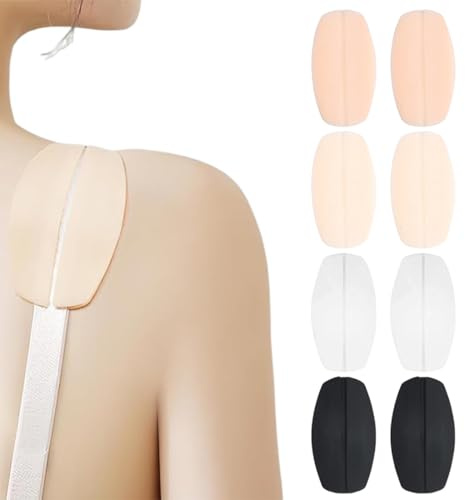 GXGM 4 Paar Silikon BH Schulterpolster, BH Trägerpolster, Anti Rutsch BH Träger Kissen Halter Bh Träger Rutschen BH Strap Pad Halter Bra Strap Pad Halter BH Zubehör für Damen Schmerzlinderung