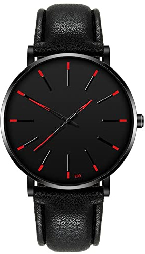 Rostfritt analog kvinnor mode sport armbandsur datum män kvarts herrklocka intervall timer klocka, Röd, En storlek
