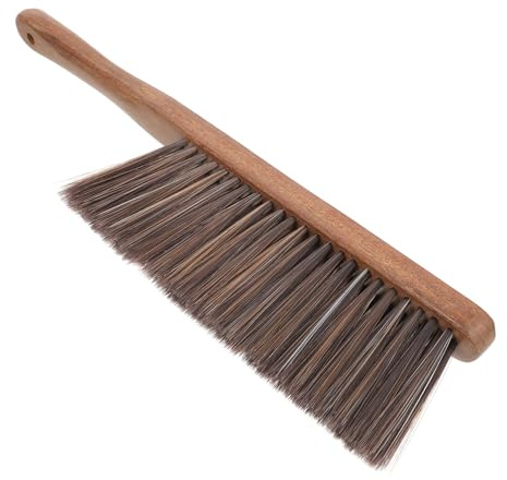 Cabilock Hand Broom with Handle Brush for Bed Sofa Upholstery Lightweight Dusting Brush for Furniture Car Cleaning