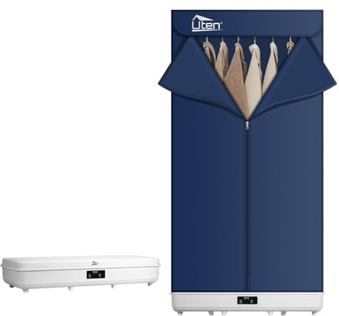 Uten Asciugatrice elettrica, asciugatrice staccabile da 1500 W, asciugatrice portatile con contenitore, timer, perfetta per viaggi di lavoro, dormitori, appartamenti, hotel e campeggi