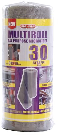 MAFRA - Multiroll All Purpose Microfiber, 30 Panni Pretagliati 30x40 cm, Riutilizzabili, Alta Assorbenza e Delicatezza, Ideale per Auto, Moto, Officina, Pulizia Professionale e Casa