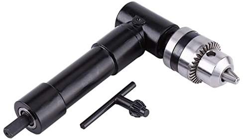 SVKMuuiYG Adattatore per Trapano ad Angolo Retto a Batteria, Strumento di Foratura con Estensione per Attacco Destro con Testa in Alluminio 90 Gradi