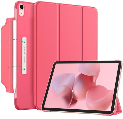 Fintie Hülle für iPad Air 11 Zoll M4/M3/M2, iPad Air 5./4. Gen 10,9 Zoll | [Magnetverschluss] Leichte Standhülle mit Durchscheinend Mattierter Rückseite Cover, Auto Schlaf/Wach Funktion, Pink