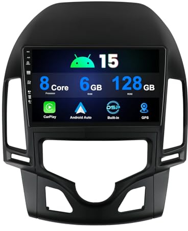 MISONDA [6GB+128GB] Autoradio 8 Core Android 15 pour Hyundai I30 2006-2011 CarPlay sans Fil/Android Auto/DSP -Caméra+MIC- 10 Pouces IPS 2 Din - RDS BT Dab SWC