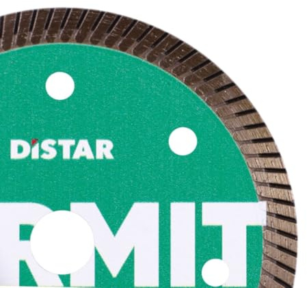 Distar TERMIT - Disco da taglio diamantato 76 mm, disco turbo per gres porcellanato e ceramica, 76 x 10 mm, per smerigliatrice angolare a batteria, extra sottile, 1,0 mm, per tagli senza schegge